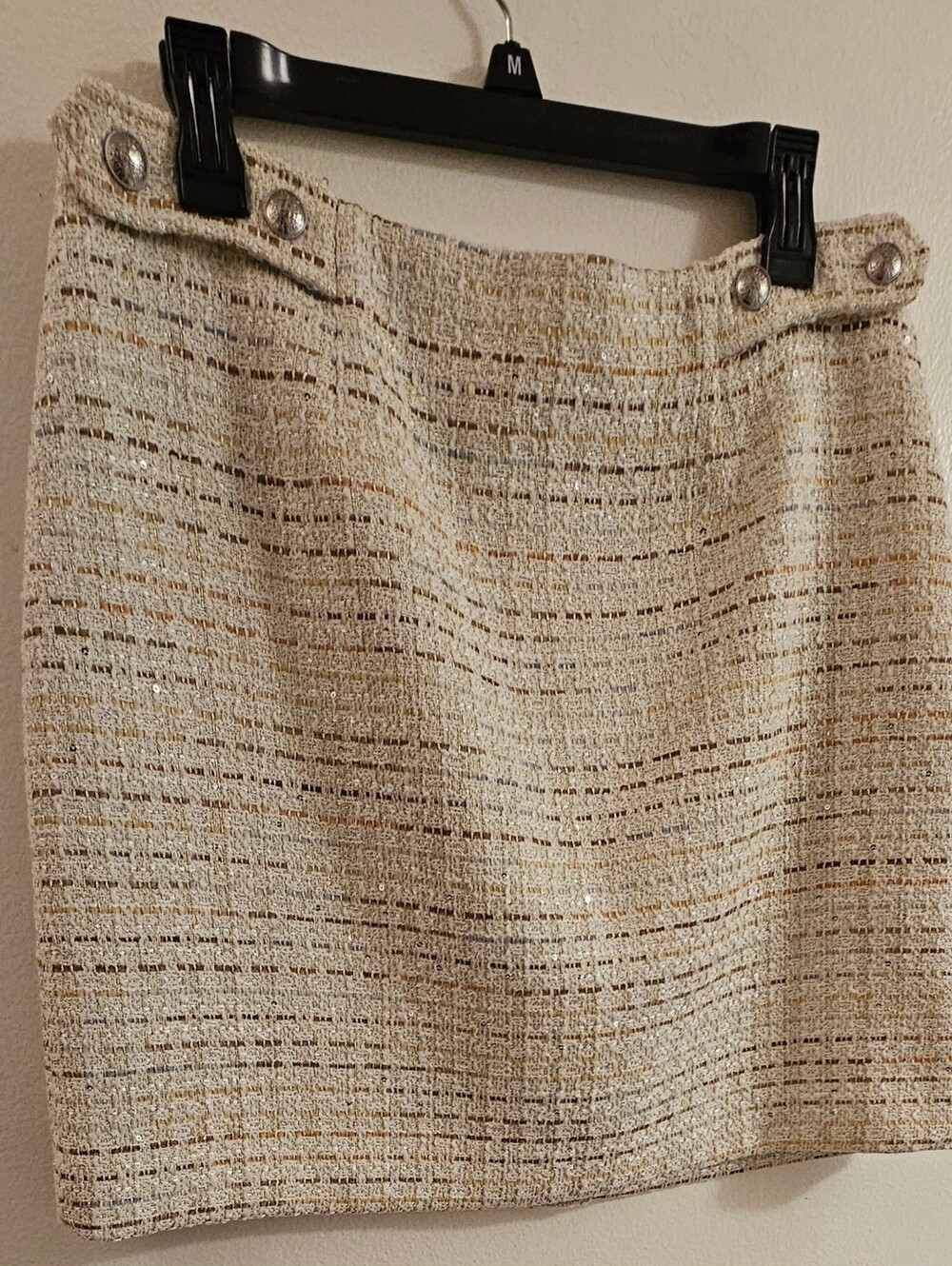 BCBG - Chic Tweed Mini Skirt in Cream and Tan
